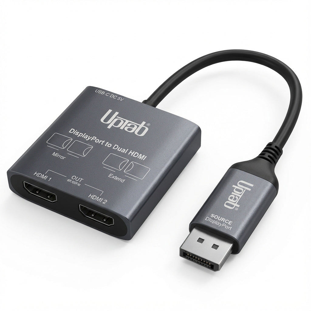UPTab DisplayPort to Dual HDMI 4K MST Adapter – Connect dual 4K